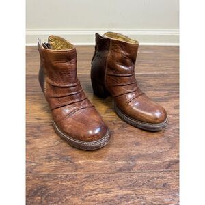 BEDSTU Arcane Cobbler Series Bench Made Brown Leather Booties, Sz, 6.5
